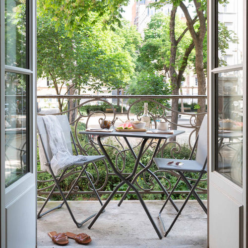 Moderner Tisch - Balcony II  - Lafuma Mobilier - galvanisiertem Stahl / Gestell aus galvanisiertem Stahl / quadratisch