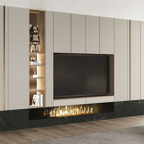 Moderne Wohnwand - NEXT - Oppein - Holz / mit Stauraum / für TV