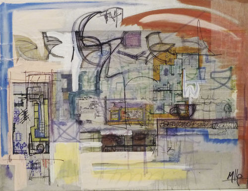 Acrylgemälde - Untitled STRATICOLLAGE - San Polo Art Gallery | Contemporary Art & Design i - Kombi / abstrakt / Landschaft
