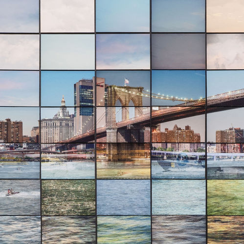 Leinwanddruck - NEW YORK BROOKLYN BRIDGE | ART COLLAGE | PHOTOS FRAGMENTS - San Polo Art Gallery | Contemporary Art & Design i - auf Papiergrund / digital / Foto