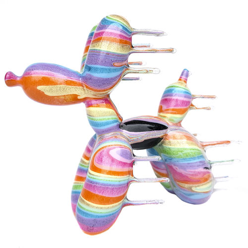 Metallskulptur - Blown Away Balloon Dog - Rainbow Sherbet - San Polo Art Gallery | Contemporary Art & Design i - Harz / Ton / Acryl