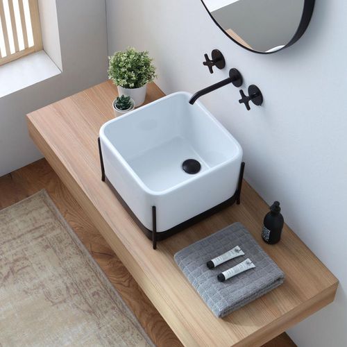 Aufsatzwaschbecken - BRD01QN - horganica - Keramik / quadratisch / modern
