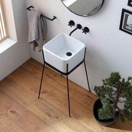 Freistehendes Waschbecken - BRD02QN - horganica - Keramik / quadratisch