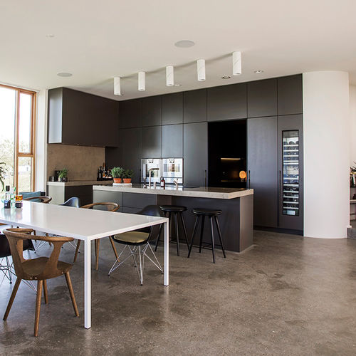 Moderne Küche - FORM 2  - MULTIFORM - Holzfurnier / Metall / NTM Fenix®
