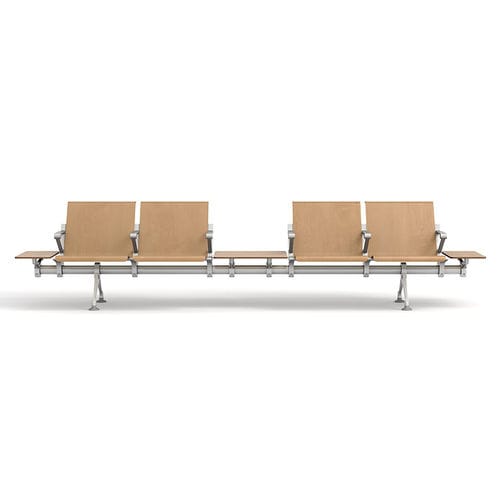 Stahl-Traversenbank - MASTER WOOD - IMAT MOBILIARIO Y DISEÑO S.A. - Aluminium / Buche / Viersitzer