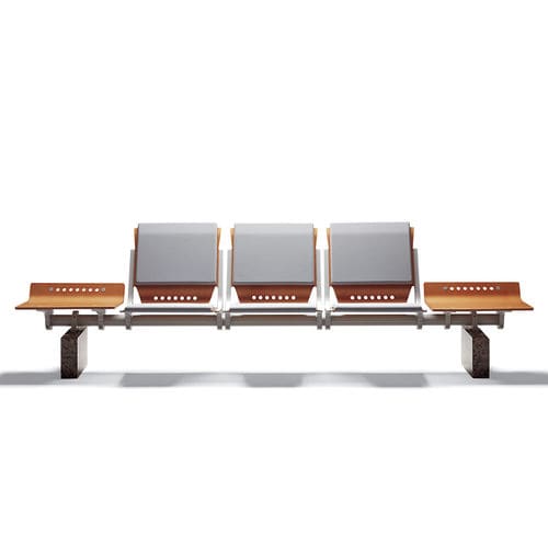 Metall-Traversenbank - ESTAR MW - IMAT MOBILIARIO Y DISEÑO S.A. - Holz / Polyurethanschaum / 3 Plätze