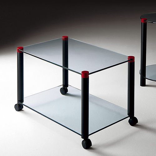 Moderner Tisch - GARFA - IMAT MOBILIARIO Y DISEÑO S.A. - Glas / Gestell aus Metall / Gestell aus Holz