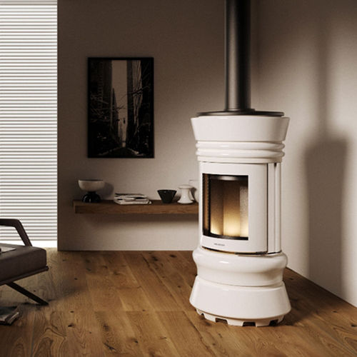Holz-Kaminofen - PALAZETTI LADY FIRE - Monolite Ipergres - Zentral / modern / Keramik