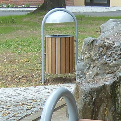 Park-Abfallbehälter - JUNO DOME - DW Windsor - Edelstahl / mit Deckel / klassisch