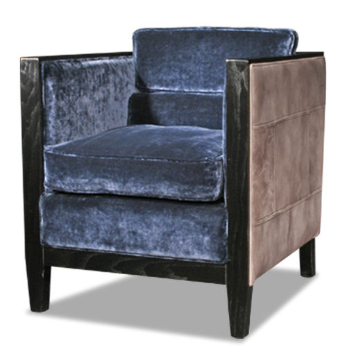 Sessel / Art Deco - ARTHINGTON - Bendic International - Stoff / genarbtes Rindleder / Holz