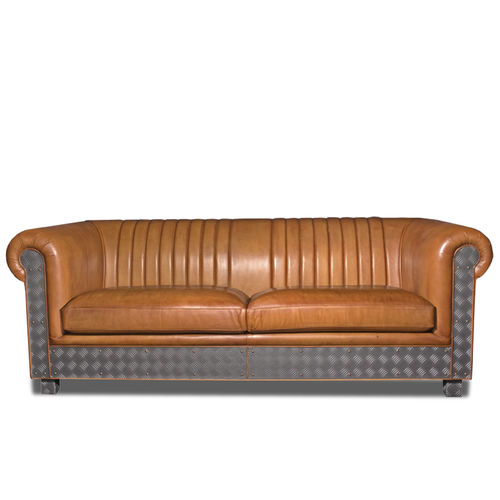 Klassisches Sofa - MORGAN - Bendic International - für Yacht / Leder / mit abnehmbarem Kissen