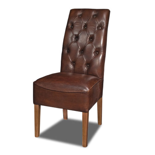 Chesterfield-Esszimmerstuhl - TATTERSHALL  - Bendic International - für den Innenraum / Leder / Gestell aus Holz
