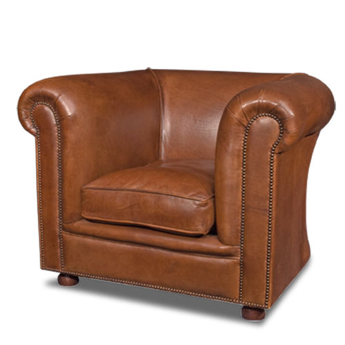 Klassischer Sessel - MANCHESTER  - Bendic International - Leder / mit abnehmbarem Kissen / grau