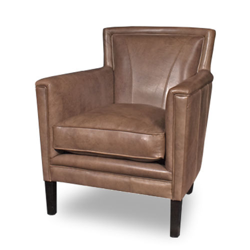 Sessel / Art Deco - GUILDFORD - Bendic International - Leder / mit abnehmbarem Kissen / grau