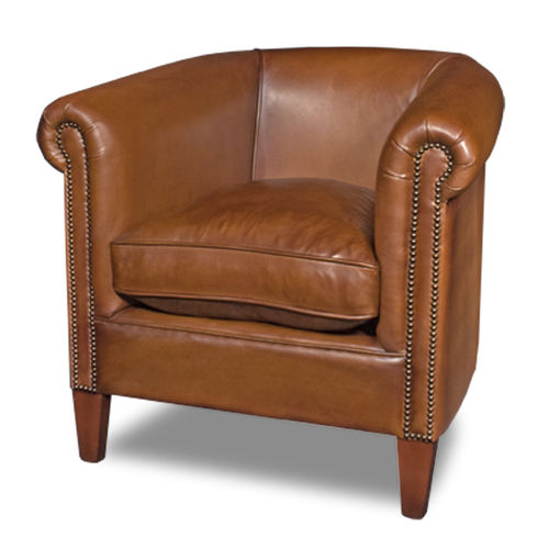 Klassischer Clubsessel - ROWLEY - Bendic International - Leder / mit abnehmbarem Kissen / braun
