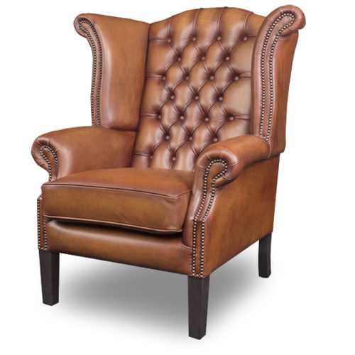 Chesterfield-Sessel - SCROLL - Bendic International - Leder / mit abnehmbarem Kissen / Ohren