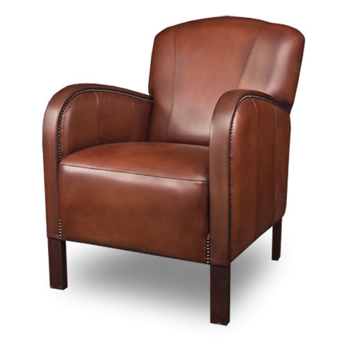 Sessel / Art Deco - FINSBURY - Bendic International - Leder / Buche / grau
