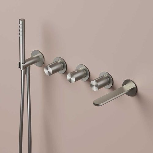 Wannenset / gebürsteter Edelstahl - GT7072 - hotbath - Einbau / modern / gebürstet