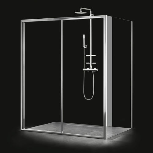 Hartglasduschkabine - DRIVE 1.0 - PALME Duschabtrennungen GmbH - mit Schiebetür / für Eckeinbau / Transparentglas