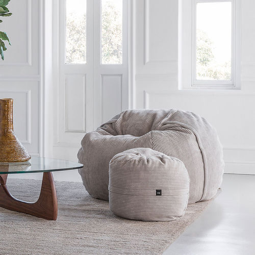 Moderner Sitzsack - MEDIUM - https://www.vetsak.com - Stoff / für Kinder / grau