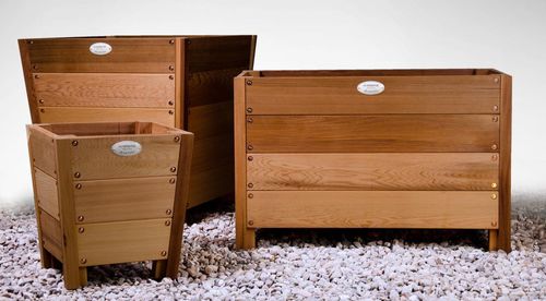 Holz-Pflanzkübel - ETUDE - Vintigo sp. z o.o. Sp. k. - rechteckig / Trapez / modern