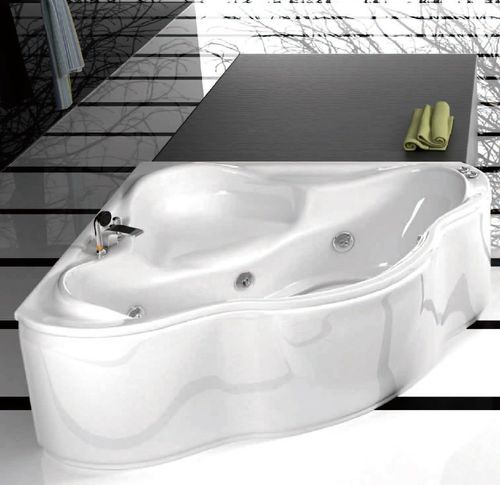Badewanne für Eckeinbau - ANGULIETA - hydrobs - freistehend / Acryl / Wassermassage