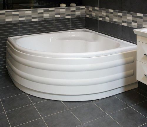 Badewannen-Duschkombination / für Eckeinbau - SILVANA - hydrobs - freistehend / Acryl / Wassermassage