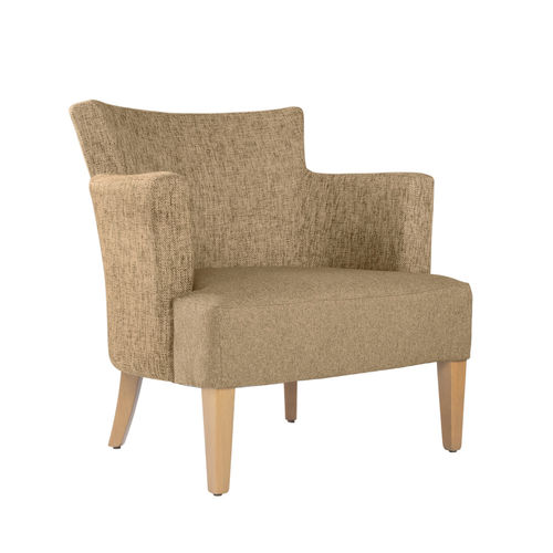 Moderner Sessel - EVELYNE SQUARE PL01 - New Life Contract - Stoff / Holz / mit abnehmbarem Bezug