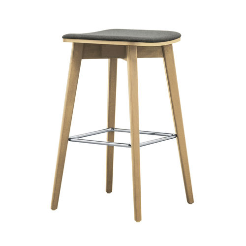 Moderner Barhocker - HELLEN SG02  - New Life Contract - Leder / Gestell aus Buche / mit 4 Beinen
