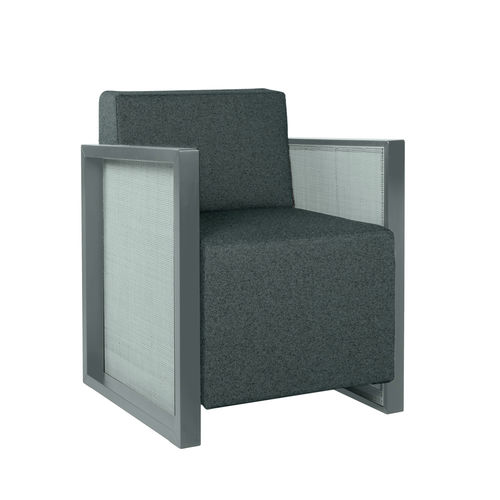 Moderner Sessel - QUADRA PO02 - New Life Contract - Stoff / Leder / Massivholz