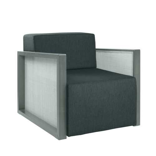 Moderner Sessel - QUADRA PL02 - New Life Contract - Stoff / Leder / Massivholz