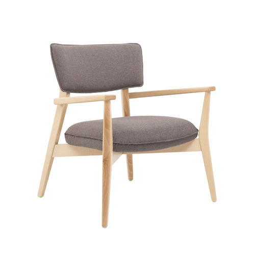 Moderner Sessel - HELLEN PL07B - New Life Contract - Stoff / Buche / Buche