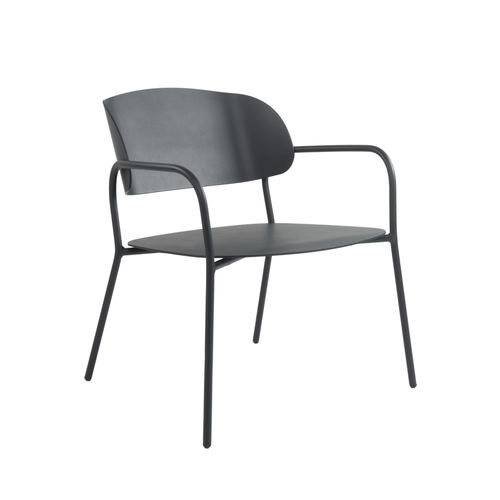 Moderner Sessel - L'ALA PL01 - New Life Contract - Aluminium / Aluminium / braun