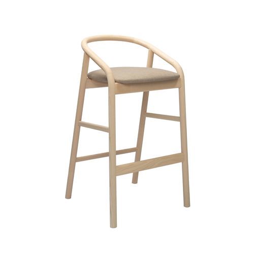 Moderner Hocker - ÈLIA SG01 - New Life Contract - Leder / Stoff / Gestell aus Esche