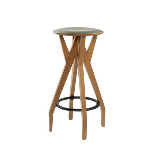 Moderner Barhocker - MARTINA SG02 - New Life Contract - Stoff / Sperrholz / Gestell aus Buche