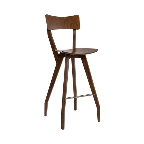 Barhocker / minimalistisches Design - MARTINA SG01S - New Life Contract - Sperrholz / Gestell aus Buche / mit Fußstütze