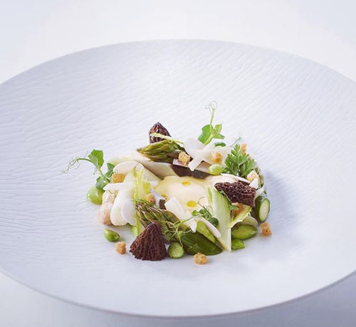 Runder Teller - WOK DUNES - Jacques Pergay - Limoges-Porzellan / für Gourmetrestaurant / Motiv