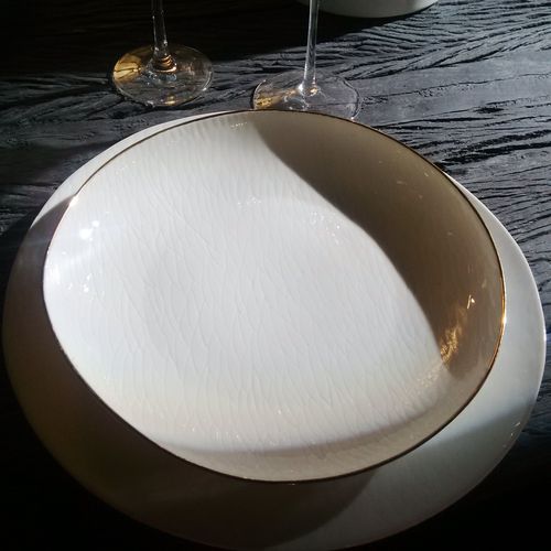 Hohler Teller - DUNES - Jacques Pergay - rund / Limoges-Porzellan / für Gourmetrestaurant
