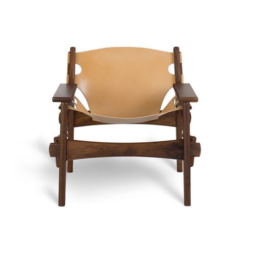 Moderner Sessel - KILIN - LinBrasil - Leder / Massivholz / Buche