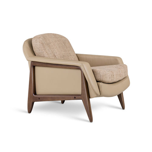 Moderner Sessel - STELLA - LinBrasil - Leder / Massivholz / Buche