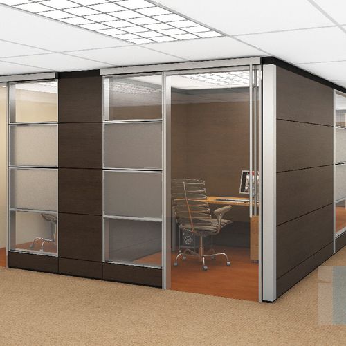 Abnehmbare Trennwand - DUO SEGMENTATION : REFLEX - IMT - mit Glasfront / Laminat / mit Doppelverglasung