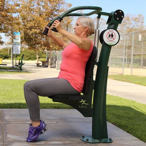 Bizepscurl-Fitnessgerät - UBX-247 - Greenfields Outdoor Fitness - Schulterpresse / Brustpressbank / für Außenbereich