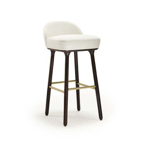 Moderner Barhocker - BEETLEY  - Sé collections - Leder / Gestell aus Holz / Polster