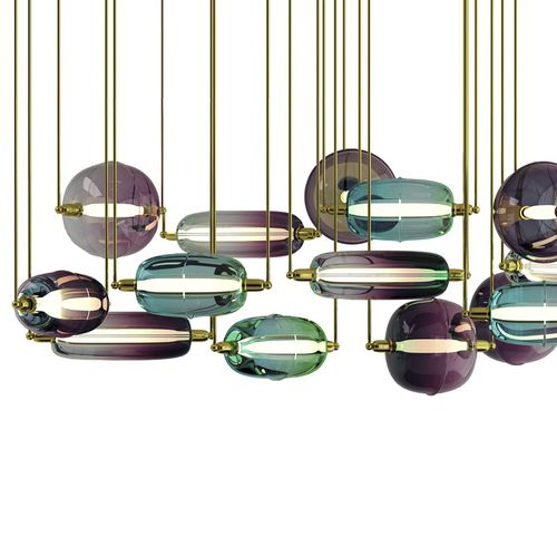 Moderner Kronleuchter - MOIRAI - Sé collections - Glas / Messing