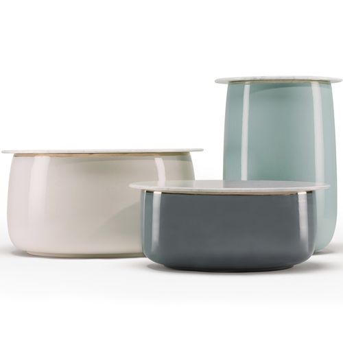 Moderner Couchtisch - HELIOS - Sé collections - lackiertes Metall / Marmor / Keramik