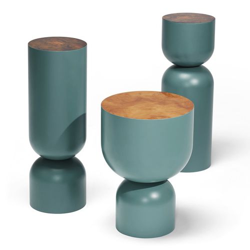 Moderner Beistelltisch - TIME PIECE - Sé collections - Holzfurnier / rund / für Privatgebrauch