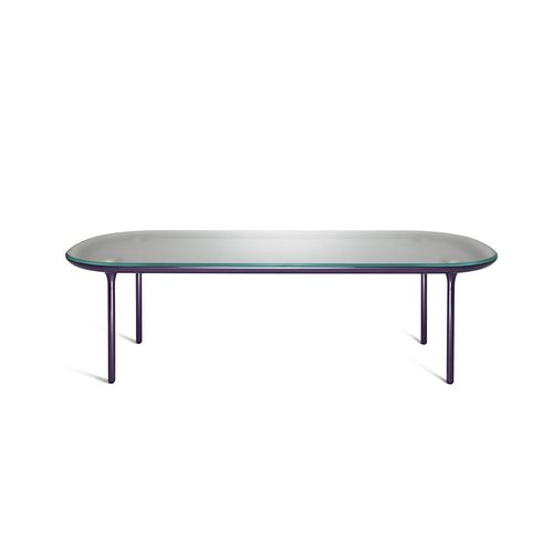 Moderner Esstisch - FLUTE - Sé collections - Glas / lackierter Stahl / rechteckig