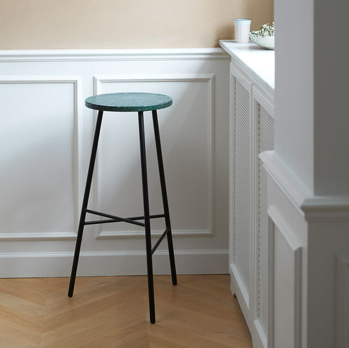 Moderner Barhocker - PEBBLE RE-PLAST - Warm  Nordic - Kunststoff / Gestell aus Metall / mit 3 Beinen