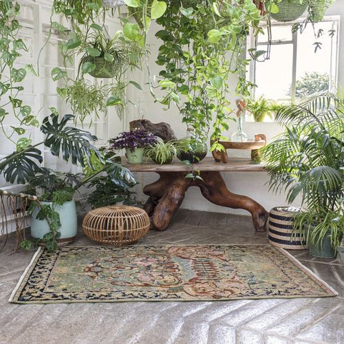 Traditioneller Teppich - KING UMBERTO SKULL - Knots rugs - Blumenmotive / Wolle / Seide