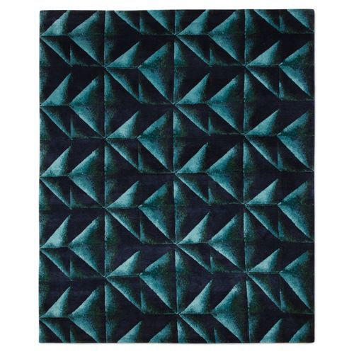 Moderner Teppich - ORIGAMI  - Knots rugs - mit geometrischen Motiven / einfarbig / Seide